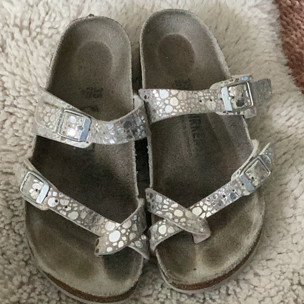 Birkenstock Kids Shimmering Silver Mayari Sandals
